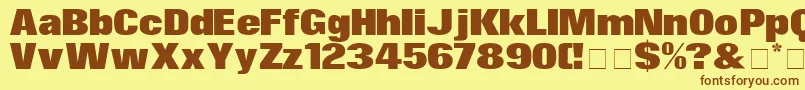 SurinDisplaySsi-Schriftart – Braune Schriften auf gelbem Hintergrund