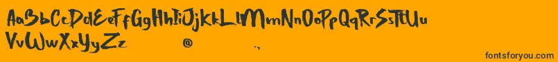 StrongBoldOne-Schriftart – Schwarze Schriften auf orangefarbenem Hintergrund