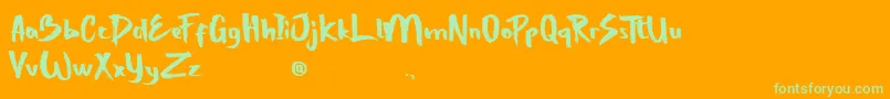 StrongBoldOne Font – Green Fonts on Orange Background