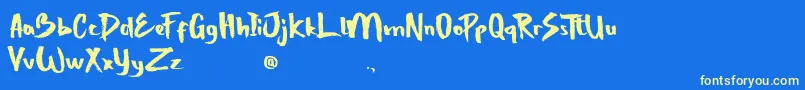 StrongBoldOne Font – Yellow Fonts on Blue Background