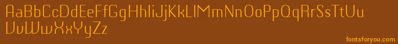 ChiqReducedLight-Schriftart – Orangefarbene Schriften auf braunem Hintergrund