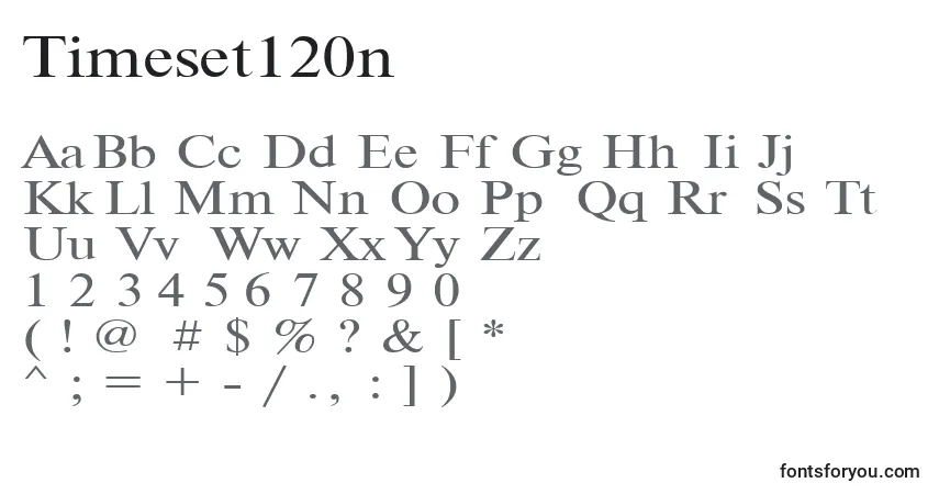 Timeset120n Font – alphabet, numbers, special characters