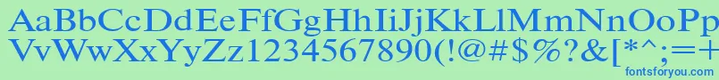 Timeset120n Font – Blue Fonts on Green Background