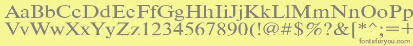 Timeset120n Font – Gray Fonts on Yellow Background