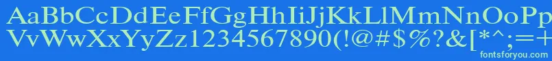 Timeset120n Font – Green Fonts on Blue Background