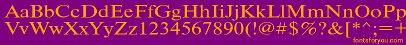 Timeset120n Font – Orange Fonts on Purple Background