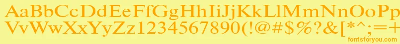 Timeset120n Font – Orange Fonts on Yellow Background