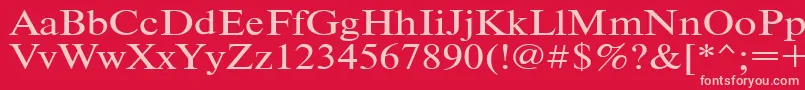 Timeset120n Font – Pink Fonts on Red Background