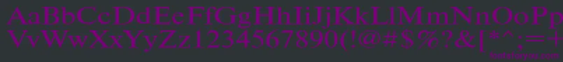 Czcionka Timeset120n – fioletowe czcionki na czarnym tle