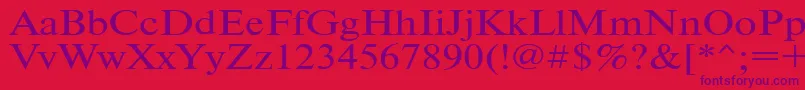 Timeset120n Font – Purple Fonts on Red Background