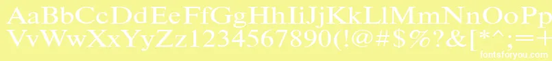 Timeset120n Font – White Fonts on Yellow Background