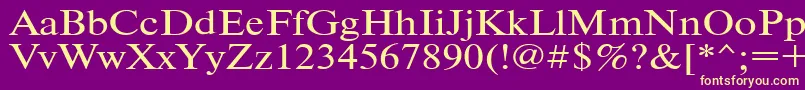 Timeset120n Font – Yellow Fonts on Purple Background