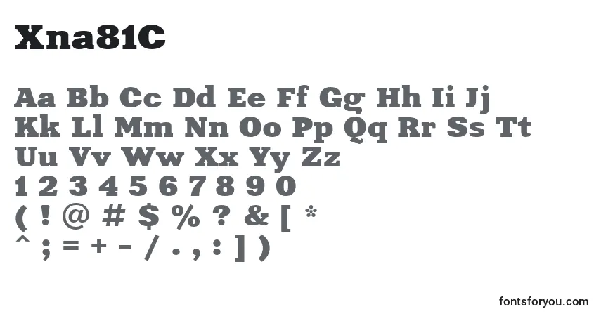 Schriftart Xna81C – Alphabet, Zahlen, spezielle Symbole