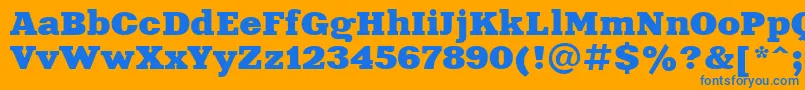 Xna81C-Schriftart – Blaue Schriften auf orangefarbenem Hintergrund