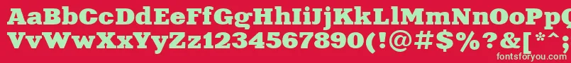 Шрифт Xna81C – зелёные шрифты на красном фоне