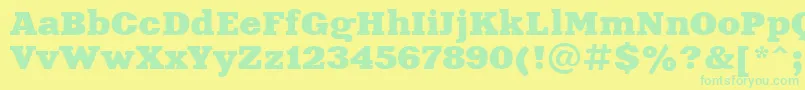 Xna81C-Schriftart – Grüne Schriften auf gelbem Hintergrund