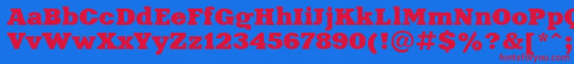 Czcionka Xna81C – czerwone czcionki na niebieskim tle