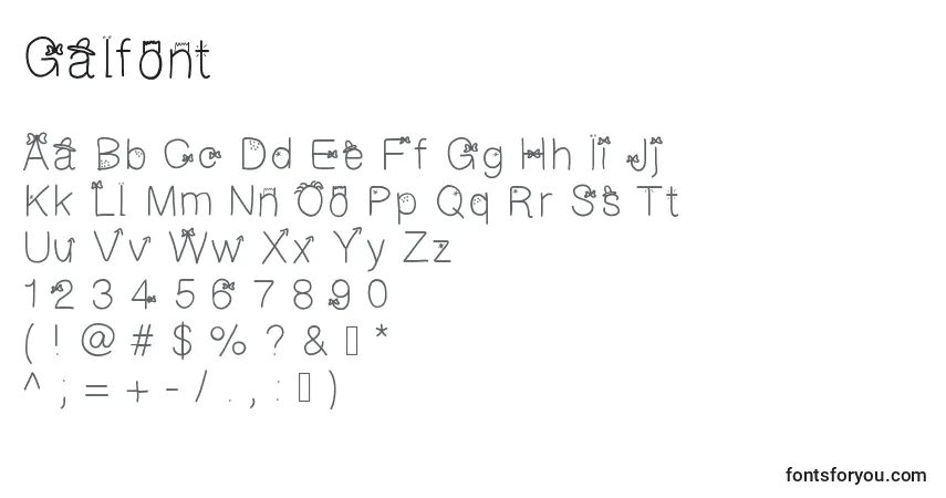 A fonte Galfont – alfabeto, números, caracteres especiais