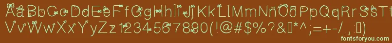Galfont-fontti – vihreät fontit ruskealla taustalla