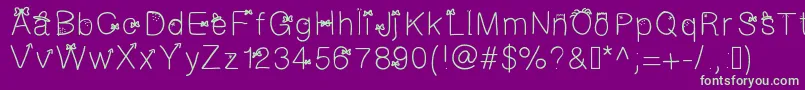 Galfont-Schriftart – Grüne Schriften auf violettem Hintergrund