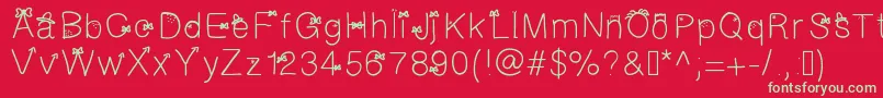 Galfont-Schriftart – Grüne Schriften auf rotem Hintergrund