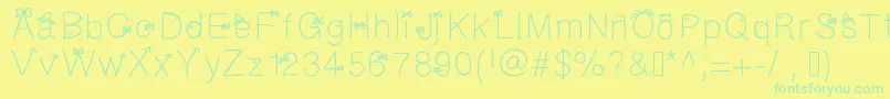 Galfont Font – Green Fonts on Yellow Background