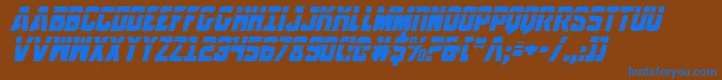 AnitllesLaserItalic Font – Blue Fonts on Brown Background
