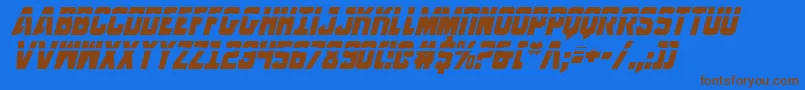 AnitllesLaserItalic Font – Brown Fonts on Blue Background
