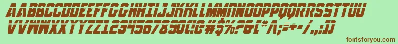 AnitllesLaserItalic Font – Brown Fonts on Green Background