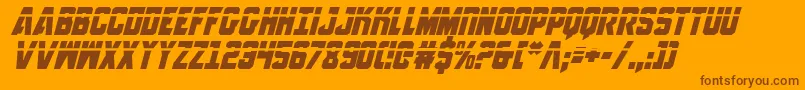 AnitllesLaserItalic-fontti – ruskeat fontit oranssilla taustalla