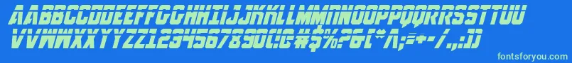 Weitere Informationen zur AnitllesLaserItalic-Schriftart AnitllesLaserItalic-Schriftart – Grüne Schriften auf blauem Hintergrund