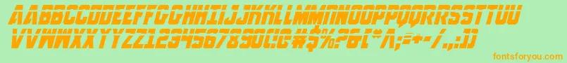AnitllesLaserItalic Font – Orange Fonts on Green Background