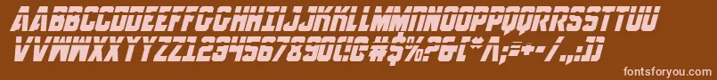 AnitllesLaserItalic-fontti – vaaleanpunaiset fontit ruskealla taustalla