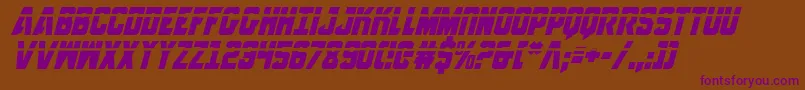 AnitllesLaserItalic Font – Purple Fonts on Brown Background