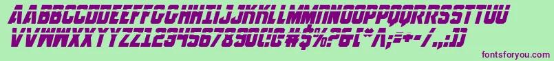 AnitllesLaserItalic Font – Purple Fonts on Green Background