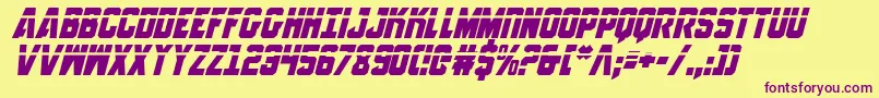AnitllesLaserItalic Font – Purple Fonts on Yellow Background