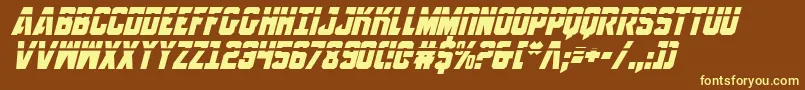 Weitere Informationen zur AnitllesLaserItalic-Schriftart AnitllesLaserItalic-Schriftart – Gelbe Schriften auf braunem Hintergrund