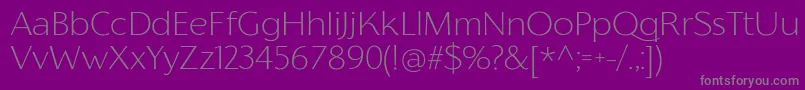 FlorentiaExtralightTrial-Schriftart – Graue Schriften auf violettem Hintergrund