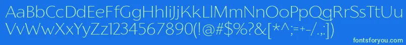 FlorentiaExtralightTrial Font – Green Fonts on Blue Background