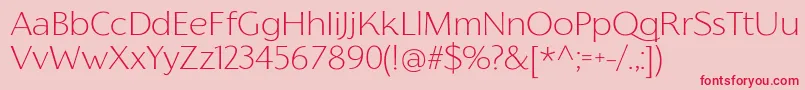 FlorentiaExtralightTrial Font – Red Fonts on Pink Background