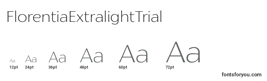 sizes of florentiaextralighttrial font, florentiaextralighttrial sizes