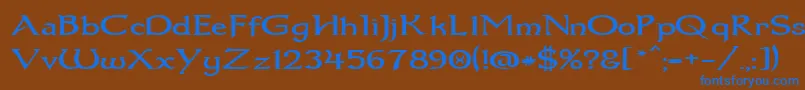 Dum1wide Font – Blue Fonts on Brown Background