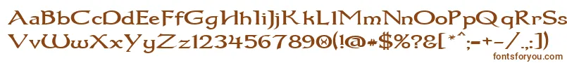 Шрифт Dum1wide – коричневые шрифты на белом фоне