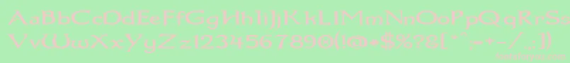 Dum1wide Font – Pink Fonts on Green Background