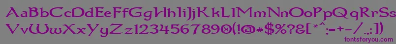 Шрифт Dum1wide – фиолетовые шрифты на сером фоне