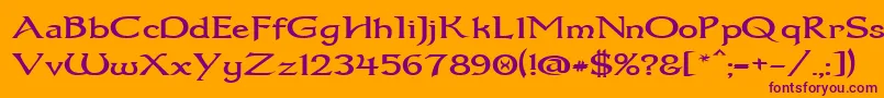 Dum1wide Font – Purple Fonts on Orange Background