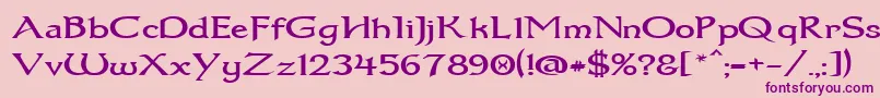 Dum1wide Font – Purple Fonts on Pink Background