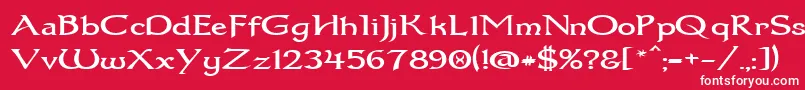 フォントDum1wide – 赤い背景に白い文字