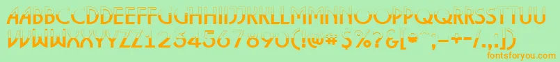 ALancetbw-Schriftart – Orangefarbene Schriften auf grünem Hintergrund