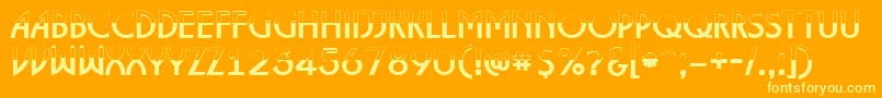 ALancetbw-Schriftart – Gelbe Schriften auf orangefarbenem Hintergrund